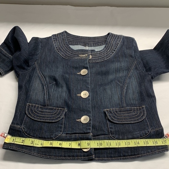 Vintage Live a Little Crop Jean Jacket Size Small - Picture 10 of 10